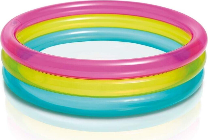 Oppblåsbart basseng Rainbow 3 ringer 86 x 25 cm INTEX 57104