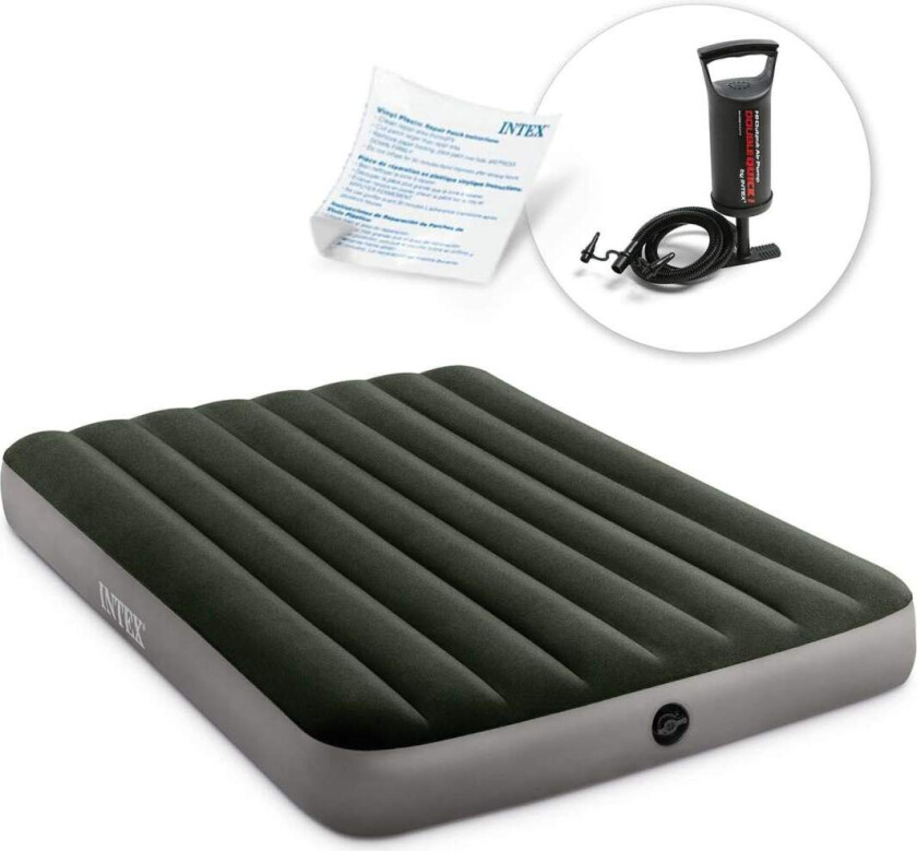 Oppblåsbar madrass 191x137x25 cm med stempelpumpe INTEX 664108