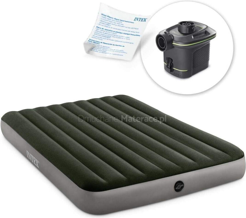 Oppblåsbar madrass 203x152x25 cm med elektrisk pumpe INTEX 64779