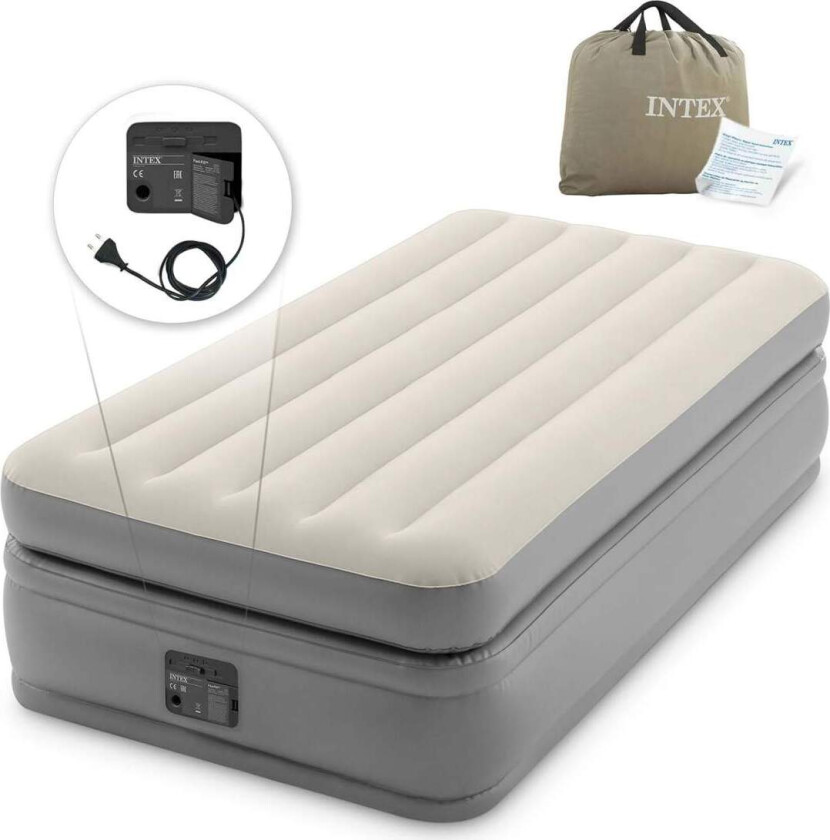 Oppblåsbar madrass 191x99x51 cm med innebygd elektrisk pumpe INTEX 64162