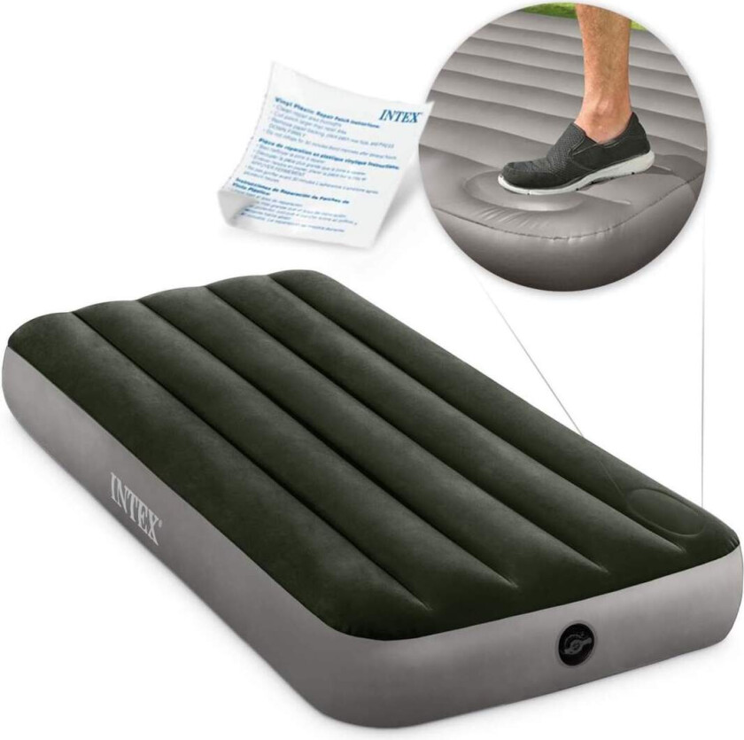 Oppblåsbar madrass 191x79x25 cm med innebygget fotpumpe INTEX 64760