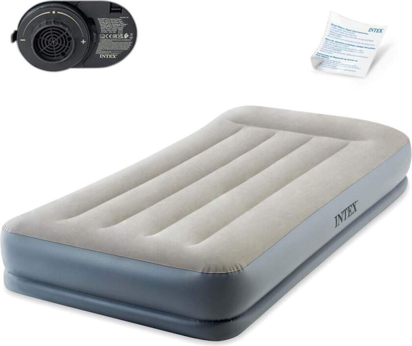 Oppblåsbar madrass 191x99x33 cm med innebygd elektrisk pumpe INTEX 64116ND
