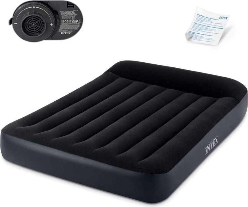Oppblåsbar madrass 191x137x25 cm med innebygd elektrisk pumpe INTEX 64148