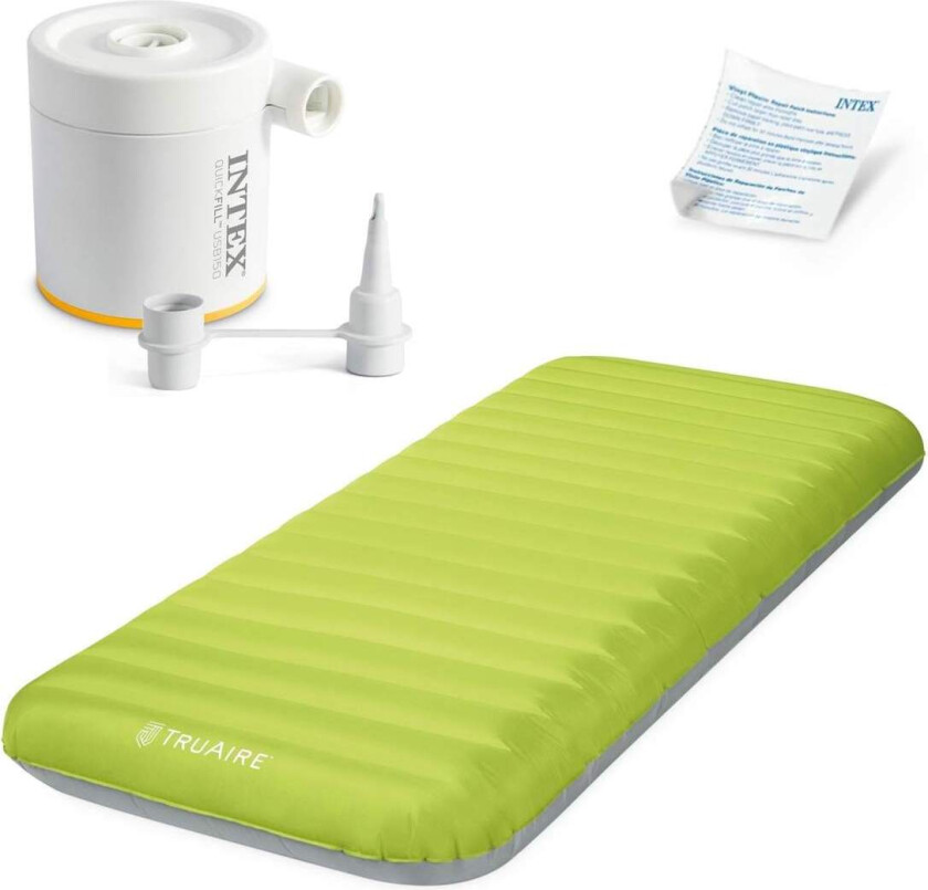 Oppblåsbar madrass 191x76x17 cm med elektrisk pumpe INTEX 64097