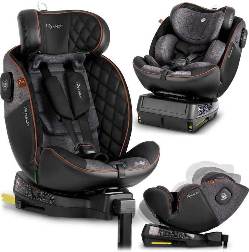 Nukido Prestige Line Bilsete Sort/Grå 0-36kg ISOFIX