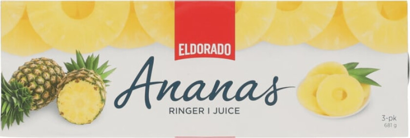 Ananasringer i Juice 3x227g