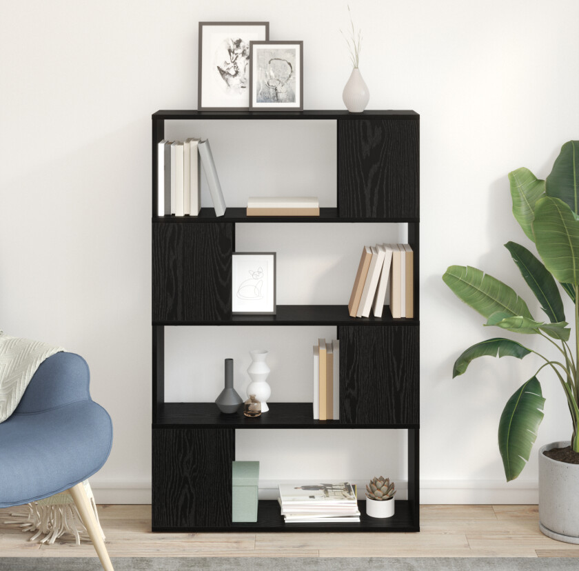 Underholdningssenter Svart eik Konstruert tre 80 x 24 x 124 cm