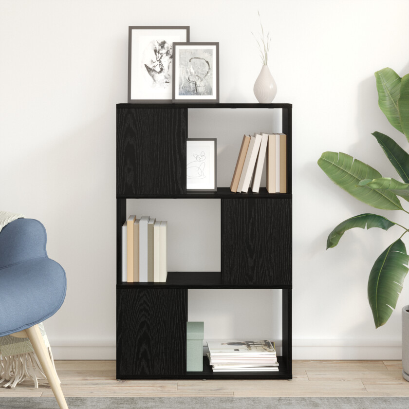 Underholdningssenter Svart Eik Konstruert Tre 60 x 24 x 94 cm