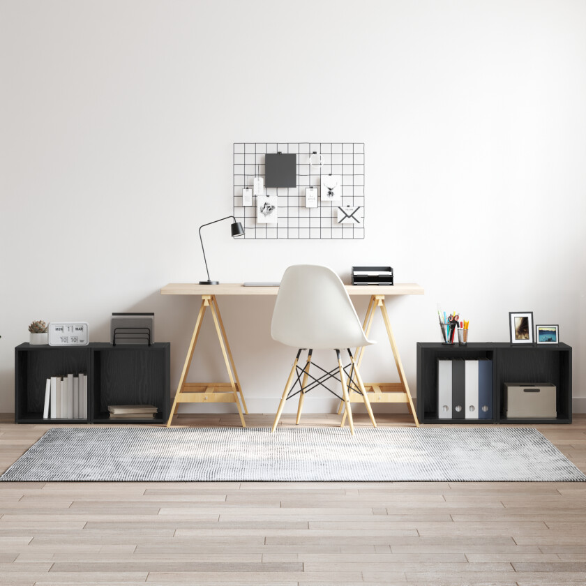 TV-skap 4 stk Svart eik 37x35x37 cm Konstruert tre