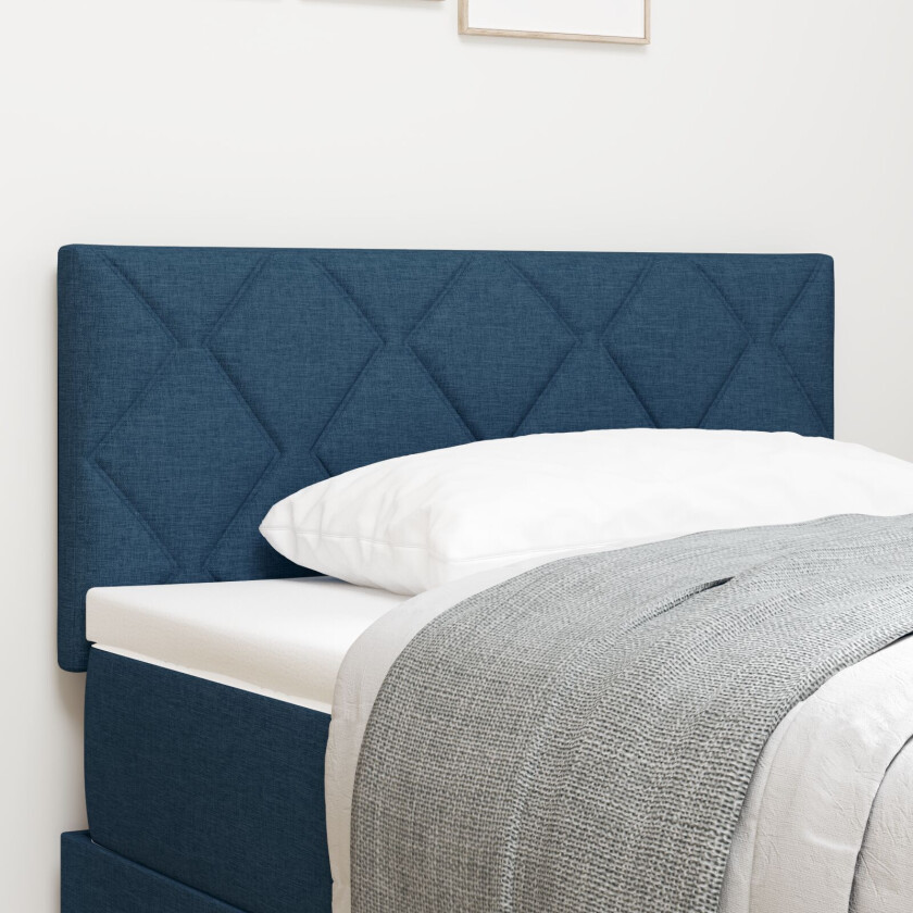 Sengegavl Diamantblokker Design Blå 90 cm Stoff