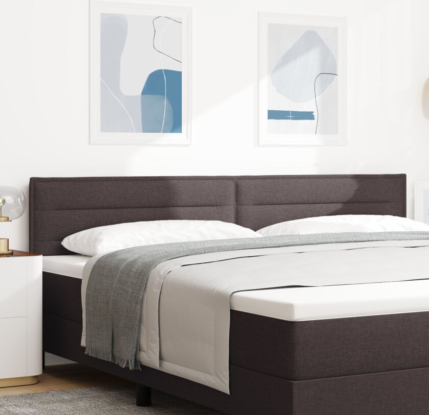 Sengegavl Linje Design Mørk Brun 200 cm Stoff