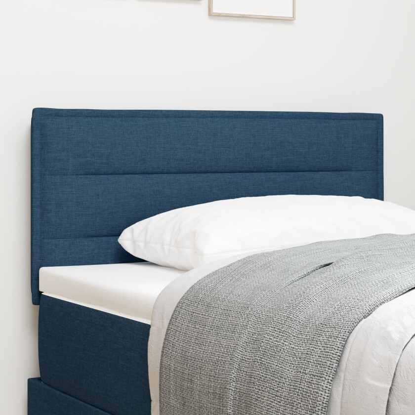 Sengegavl Linjer Design Blå 100 cm Stoff