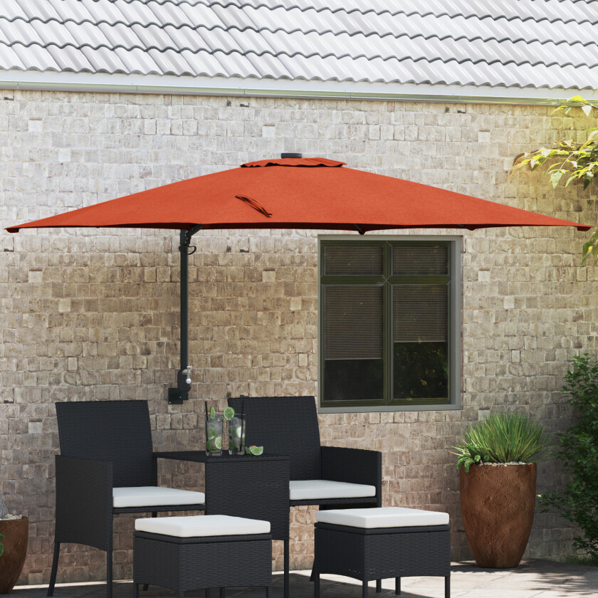Cantilever-parasoll Terracotta Polyester Stor Vippbar