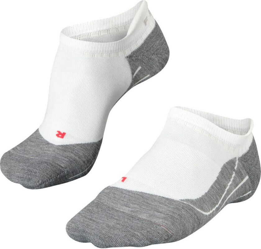 RU4 Invisible Women's Running No Show Socks 39-40, White-mix