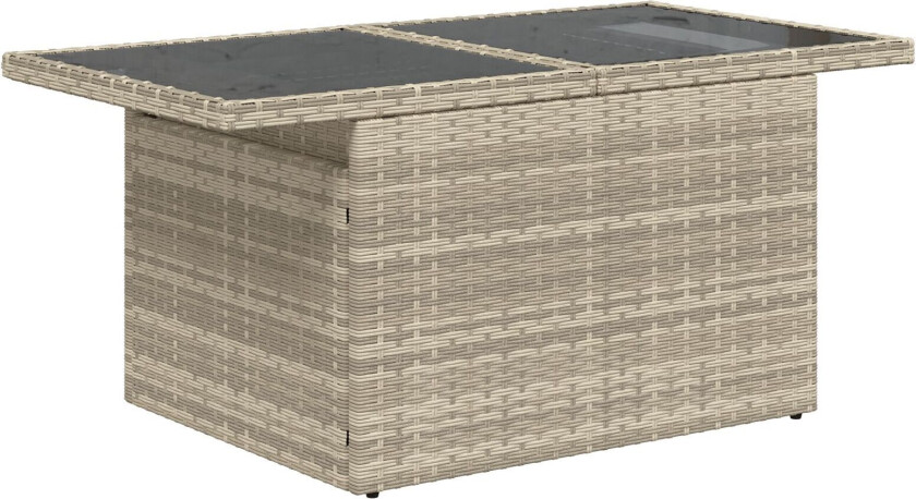 9 Delers Hage Sofa Sett med Puter Lys Grå Poly Rotting, 2-seters Hage Sofa med Oppbevaring & Puter Lys Grå Poly Rotting