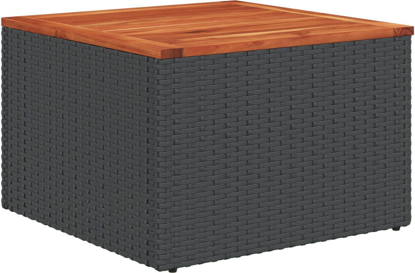 7-delt hagesofa-sett med puter svart polyrotting akasie