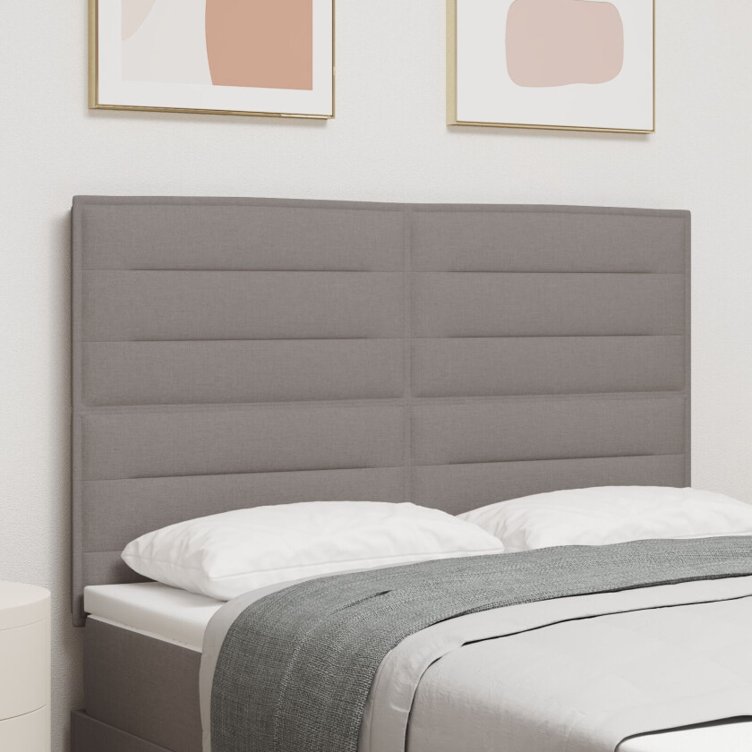 Sengegavl Linjer Design Gråbrun 140 cm Stoff