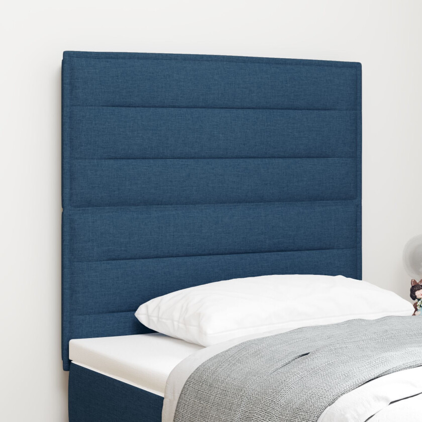 Sengegavl Linjer Design Blå 90 cm Stoff