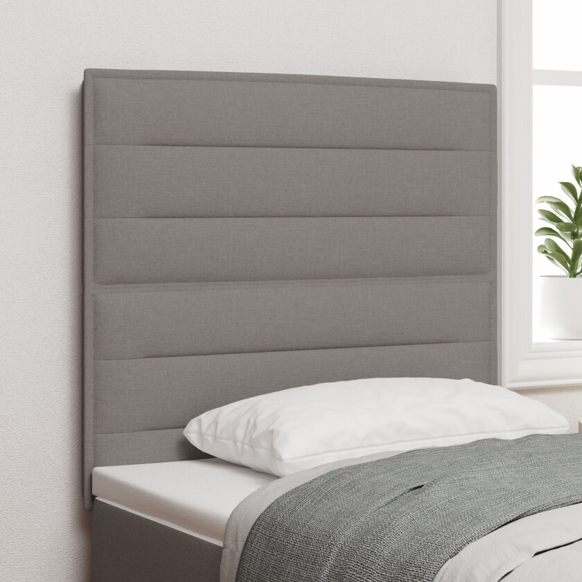 Sengegavl Linjer Design Taupe 100 cm Stoff
