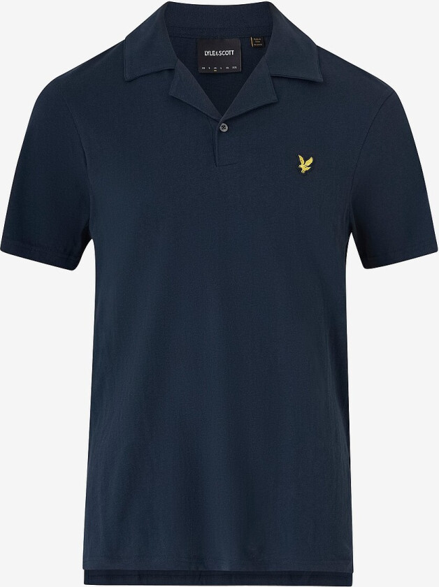 Polotrøye Linen Revere Collar Polo Shirt - Blå