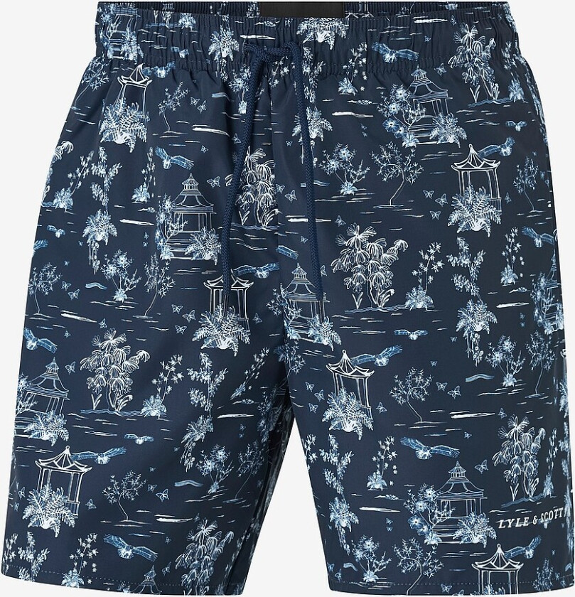 Badeshorts Botanical Garden Print - Blå