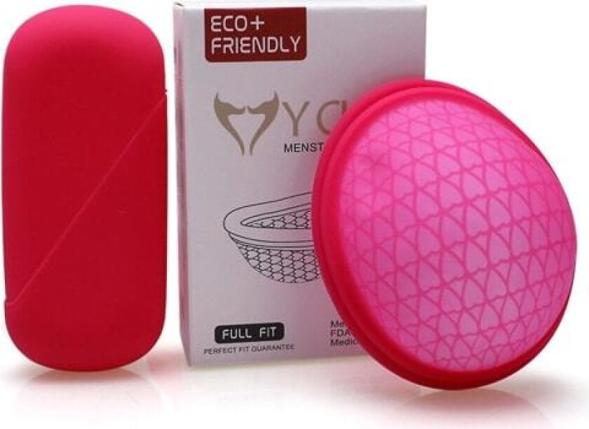 QD-Elastisk mensskive menstruasjonsskive kvinnelig lekkasjesikker menskopp i silikon, 100% ny Rød Red S