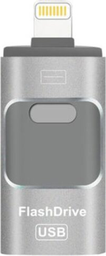 Flashminne, 3 i 1 USB 3.0 Minne, Foto Minne Ekstern Lagring USB-minnepinne For iPhone iPad Android Datamaskin 64gb-gull Sølvgrå