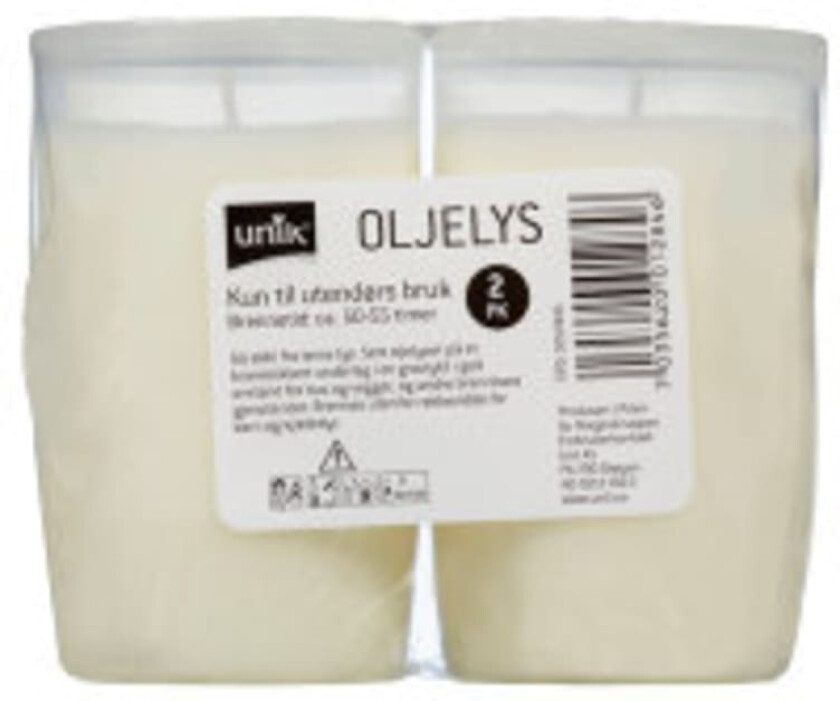 Oljelys 9,5cm 2pk