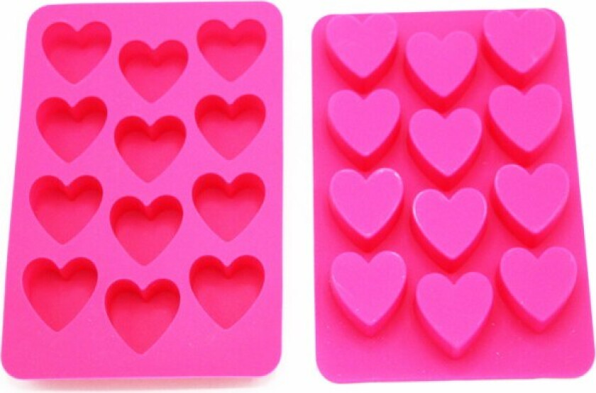 Silikon isbitbrett, hjerteformede isbitformer, rosa