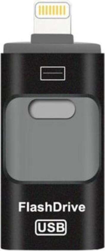 Flashminne, 3 i 1 USB 3.0 Minne, Foto Minne Ekstern Lagring USB-minnepinne For iPhone iPad Android Datamaskin 64gb-gull Svart