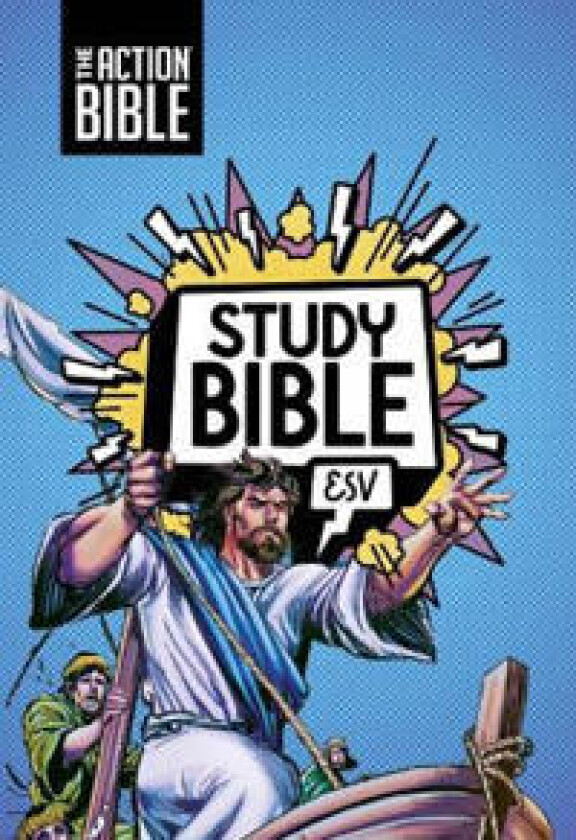 The Action Bible Study Bible ESV, Leathersoft, Blue, Full Color
