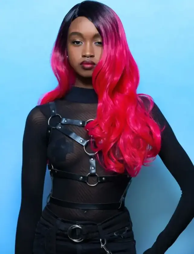Manic Panic Red Curls Wig With Dark Roots