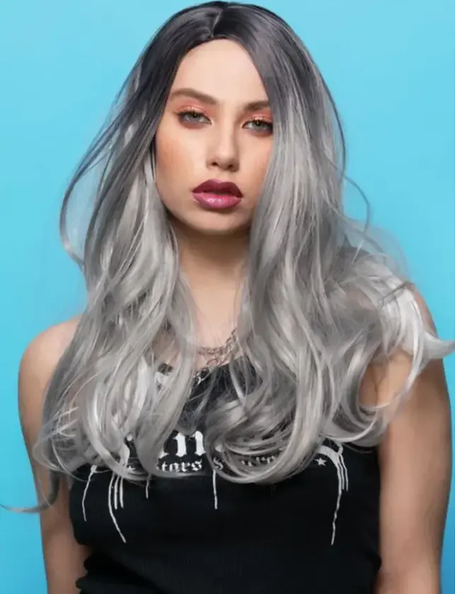 Manic Panic She Wolf Long Ombre Grey Wig