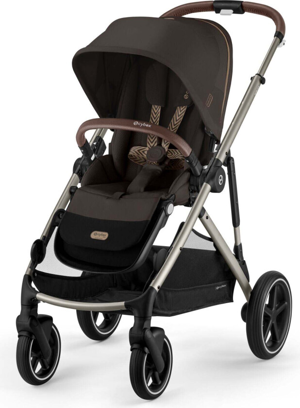 GAZELLE S Sportsvogn, Taupe/Chocolate Brown - Vendbar Sittedel