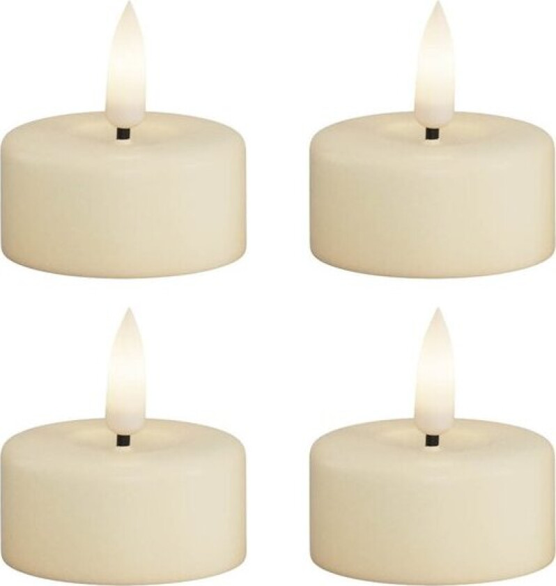 LED telys 3,5 x 4 cm 4 stk krem