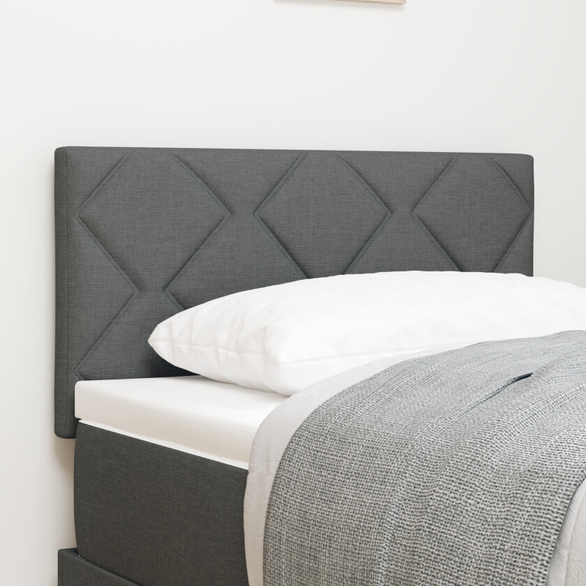 Sengegavl Diamantblokker Design Mørkegrå 80 cm Stoff