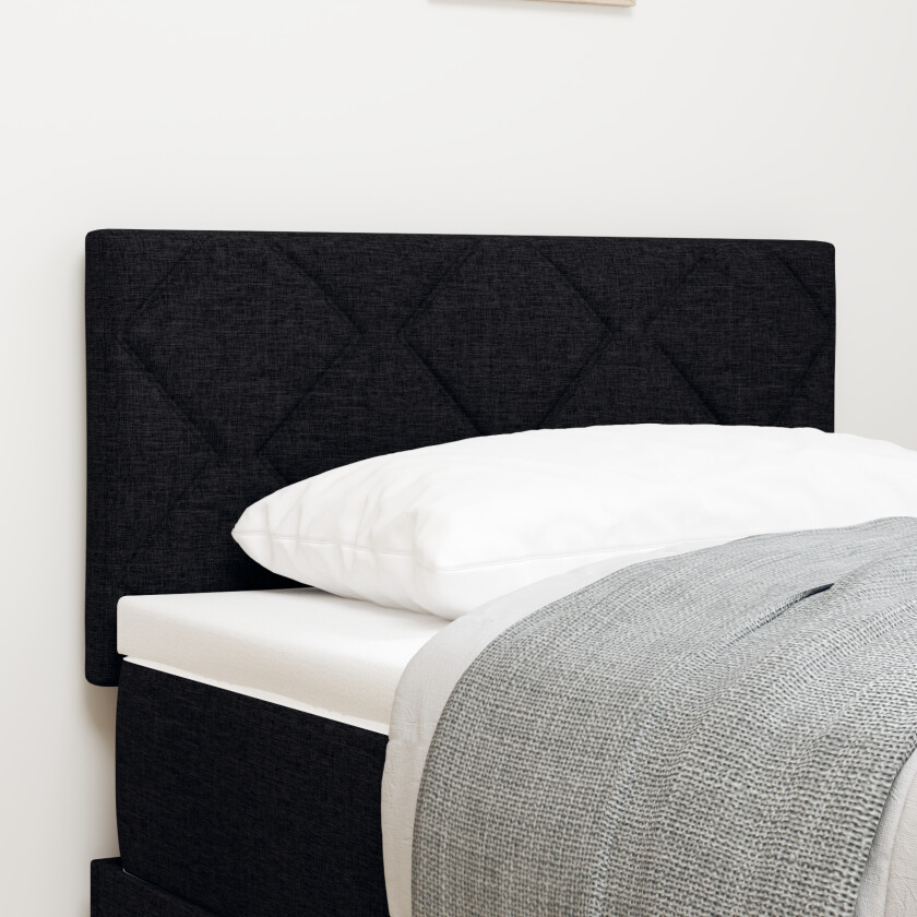 LED Sengegavl Diamant Blokk Design Svart 80 cm Stoff, Sengegavl Diamant Blokk Design Svart 80 cm Stoff