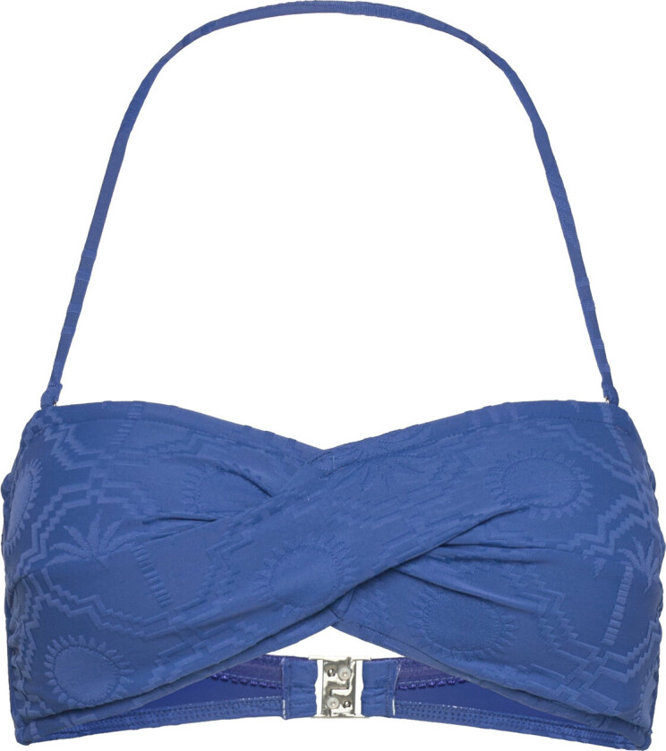 Oasis Twist Bandeau Swimwear Bikinis Bikini Tops Bandeau Bikinitops Blue Seafolly
