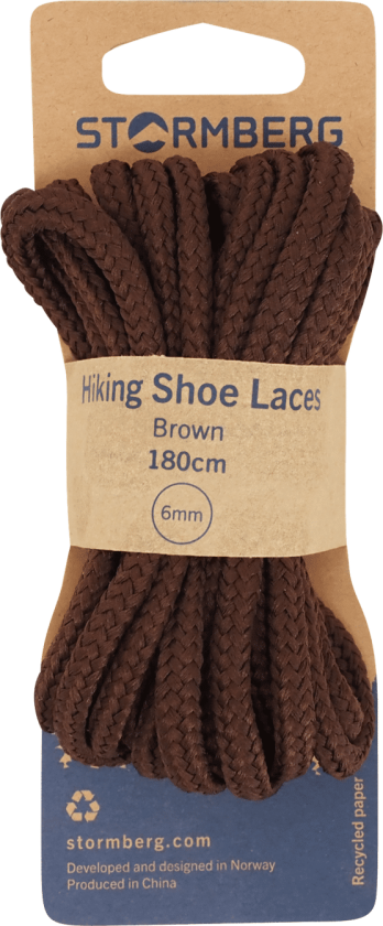 Hiking Shoe Laces Black 180cm, skolisser BROWN