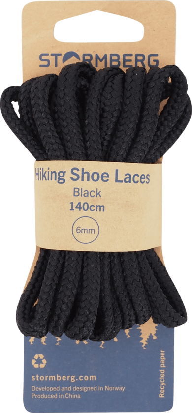 Hiking Shoe Laces Black 140cm, skolisser BLACK