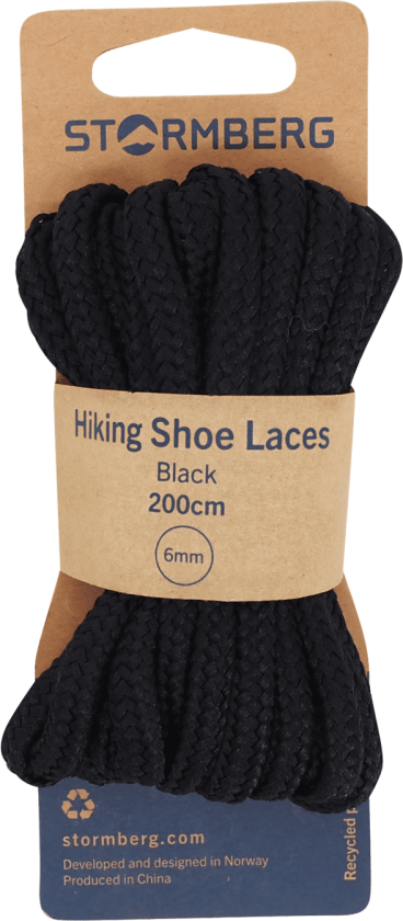 Hiking Shoe Laces Black 200cm, skolisser BLACK