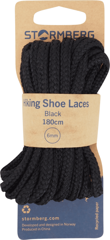 Hiking Shoe Laces Black 180cm, skolisser BLACK