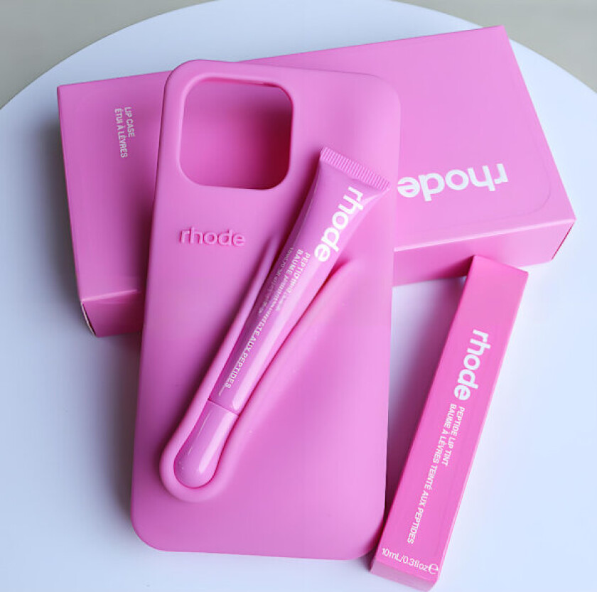 iPhone Silikondeksel med Lipgloss-holder, Rhode 2-i-1 Beskyttelsesdeksel, 9 Farger, Shortcake