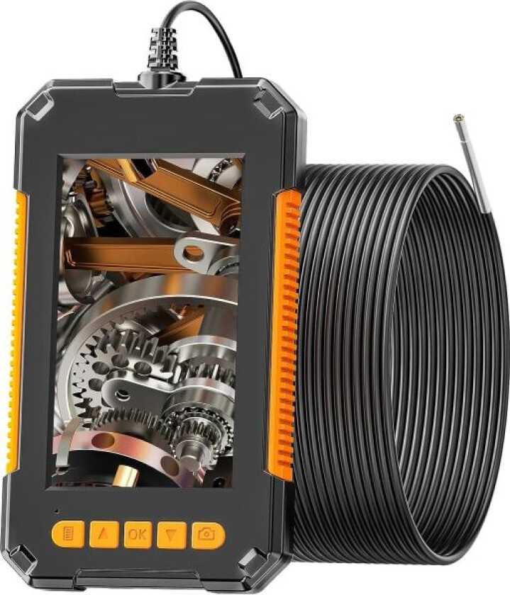 Bilde av Industrielt boreskop, 1080P HD digitalt boreskop, 4,3 tommers skjerm, 3,9 mm IP67 vanntett inspeksjonskamera med 6 LED-lys, halvrigid kabel, (5M)