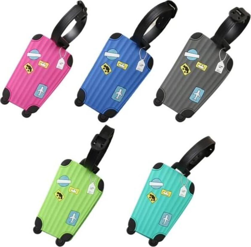 5 stk. Silikon Fly Bagasjelapper Boarding Bagasjelapp Farge