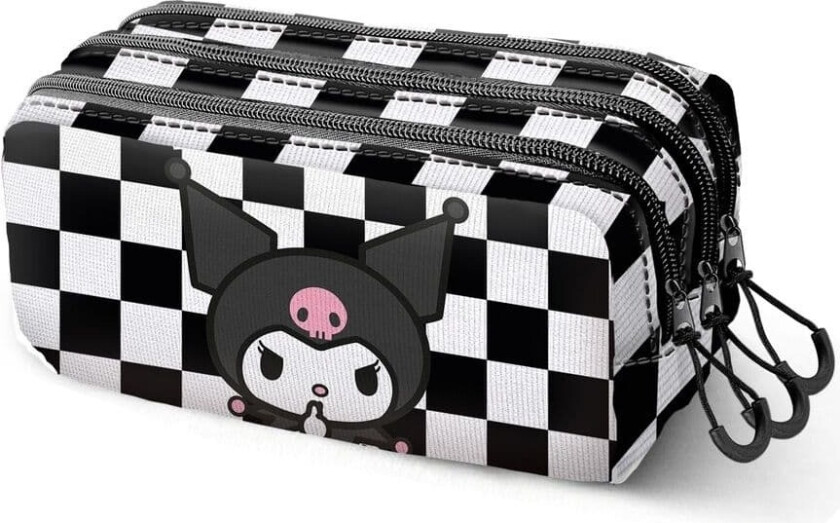 Kuromi Hello Kitty triple pencil case