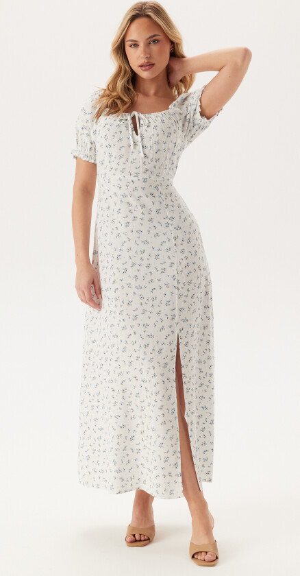 Front Tie Long Viscose Dress
