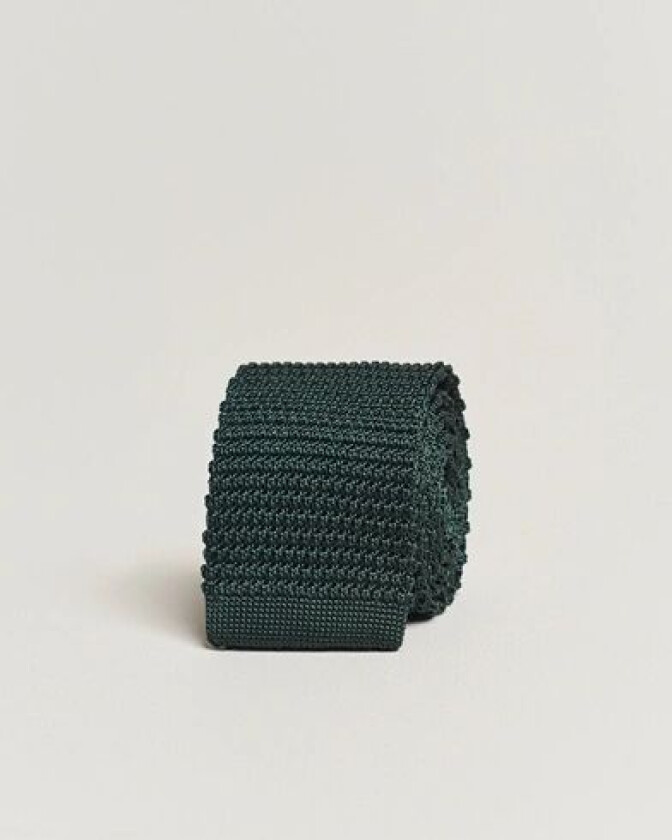 Knitted Silk Tie 6 cm Green