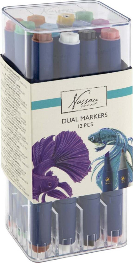 Tusj Round Dual Markers Alkoholbasert 12stk