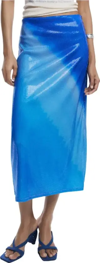 Dame, Skjørt, Blå, XL